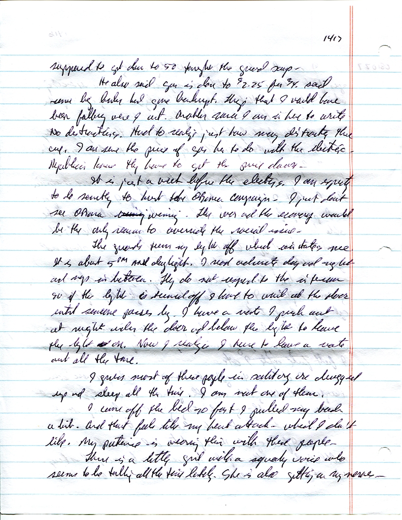 Dr John WorldPeace 2008 Prison Journal